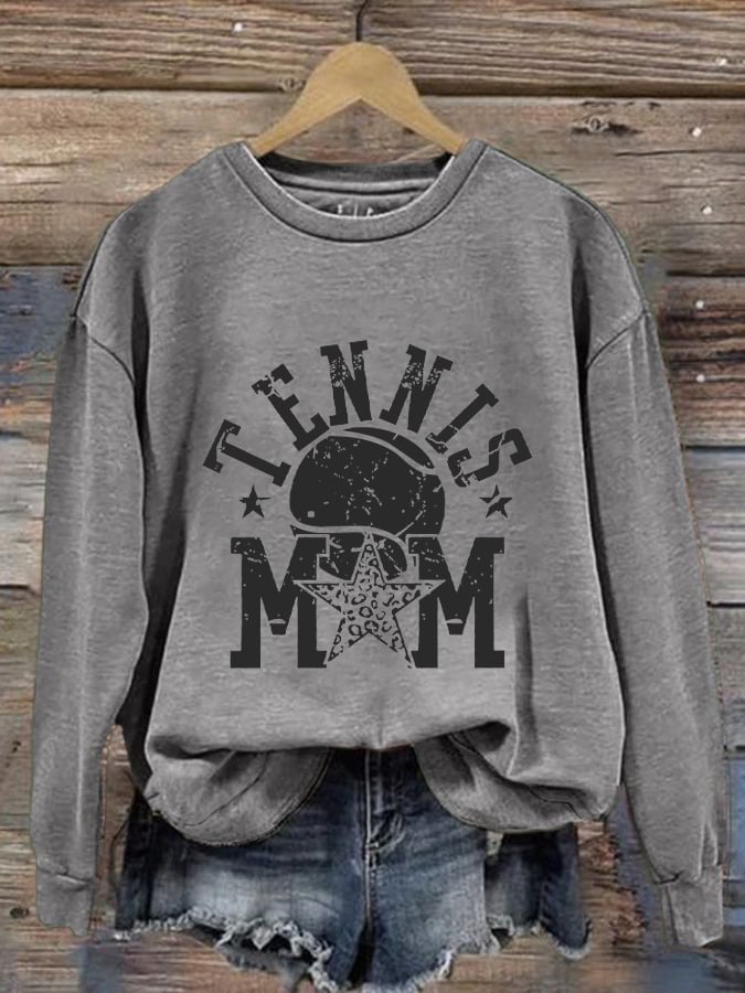 Women'S Tennis Mom Printed Sweatshirt