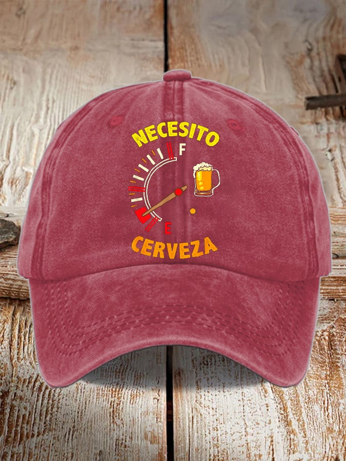 Unisex Oktoberfest Beer Print Printed Washed Distressed Hat