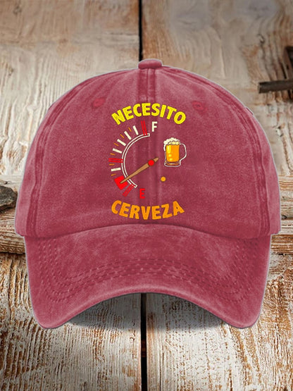 Unisex Oktoberfest Beer Print Printed Washed Distressed Hat