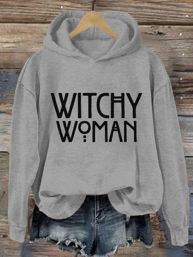 Women's Halloween Witchy Woman Print Hoodie