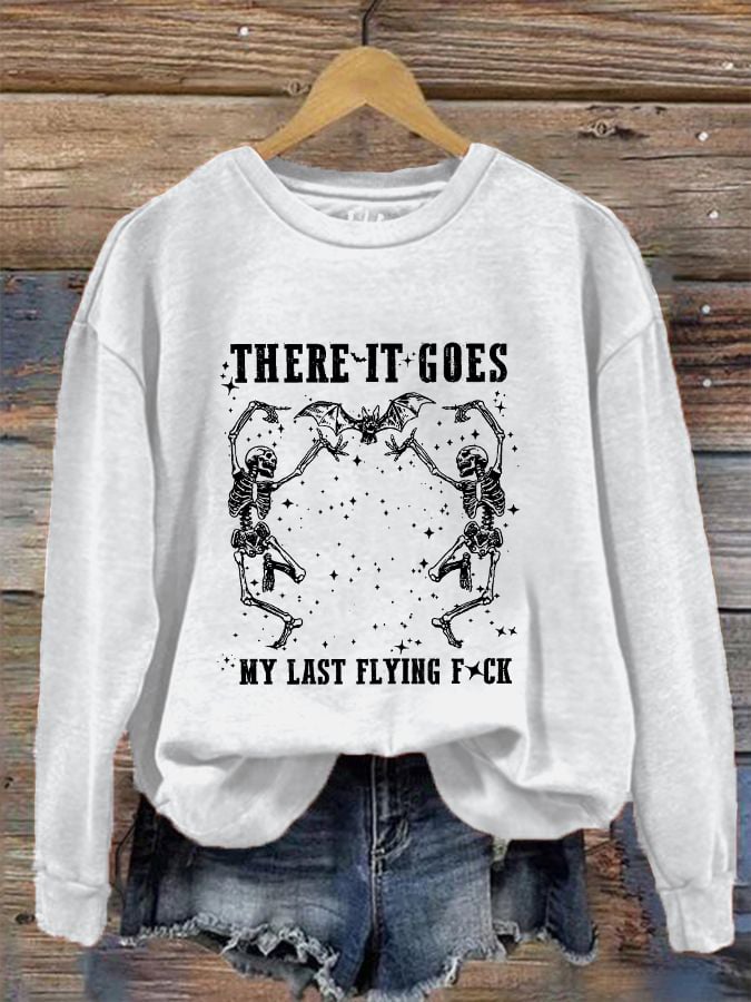 Women's Halloween There It Goes My Last Flying F*ck Crew Neck Sweatshirt