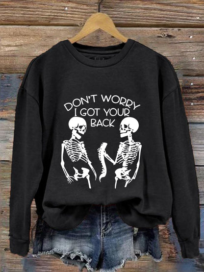 Women's I Got Your Back Skeleton Crew Neck Sweatshirt