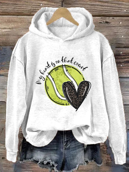 Women's Love Tennis Casual Hoodie
