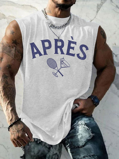 Men's Apres Tennis Printed Casual Tank Top
