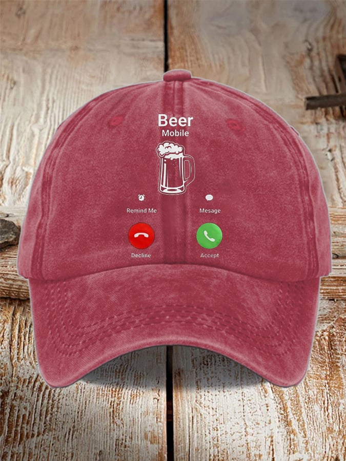 Unisex Oktoberfest Beer Print Printed Washed Distressed Hat