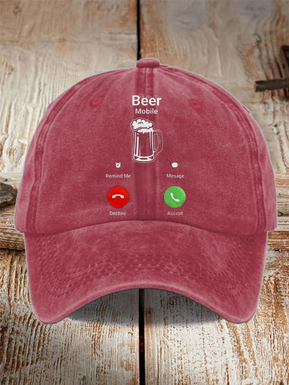 Unisex Oktoberfest Beer Print Printed Washed Distressed Hat