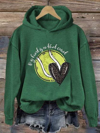 Women's Love Tennis Casual Hoodie