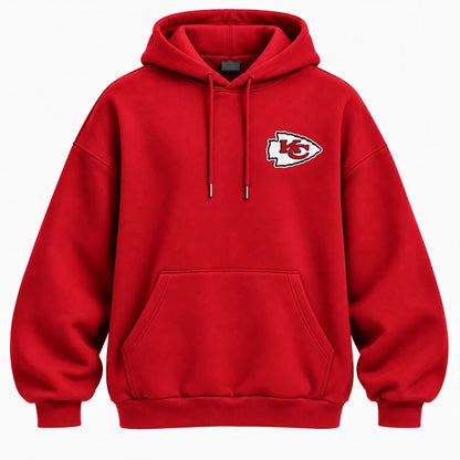 KANSAS CITY CHIEFS AIRY CLOUD FEEL OVERSIZED BACK GRAPHIC HOODIE