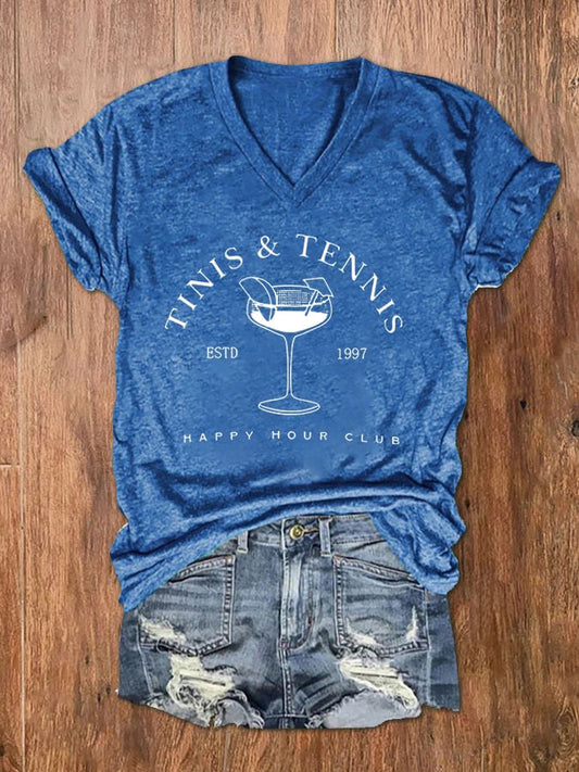 Women's Tennis Club Printed Casual T-Shirt