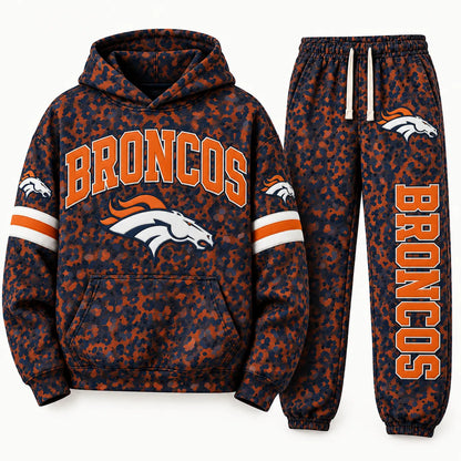 WOMEN’S DENVER BRONCOS LEOPARD PRINT GRAPHIC HOODIE & JOGGER SET