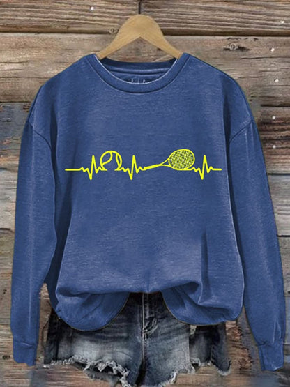 Women's Tennis  Printed Casual Sports Sweatshirt