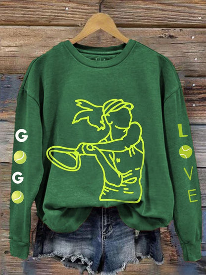 Women's Love Tennis Casual Sweatshirt