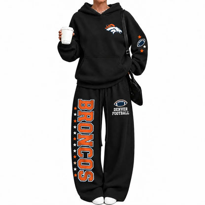 Denver Broncos-Vintage Plush Hoodie set