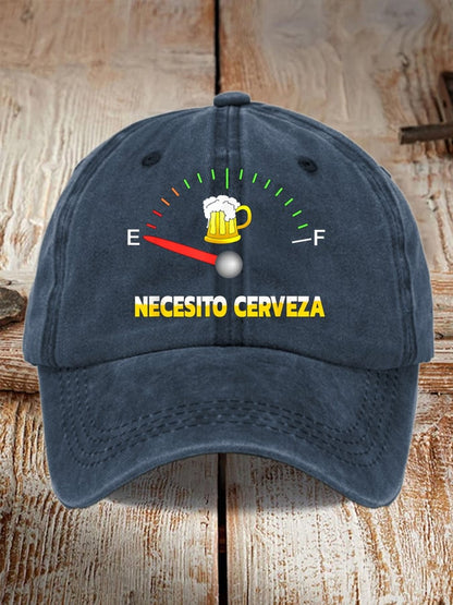 Unisex Oktoberfest Beer Print Printed Washed Distressed Hat