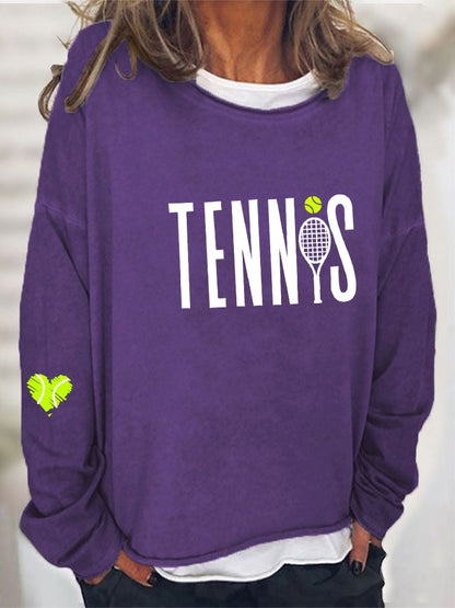 Women's Tennis Printed Casual Sweatshirt