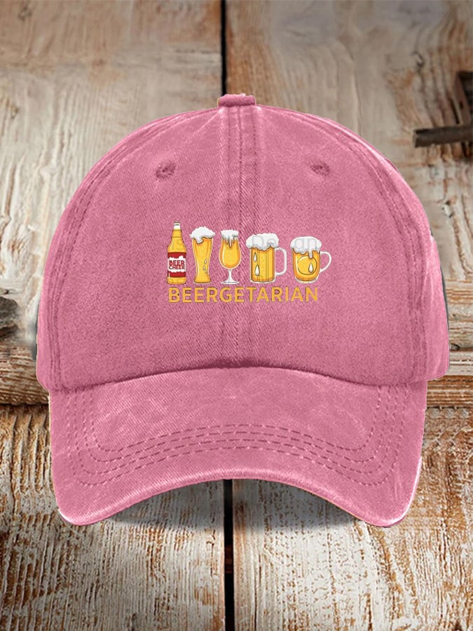 Unisex Oktoberfest Beer Print Printed Washed Distressed Hat