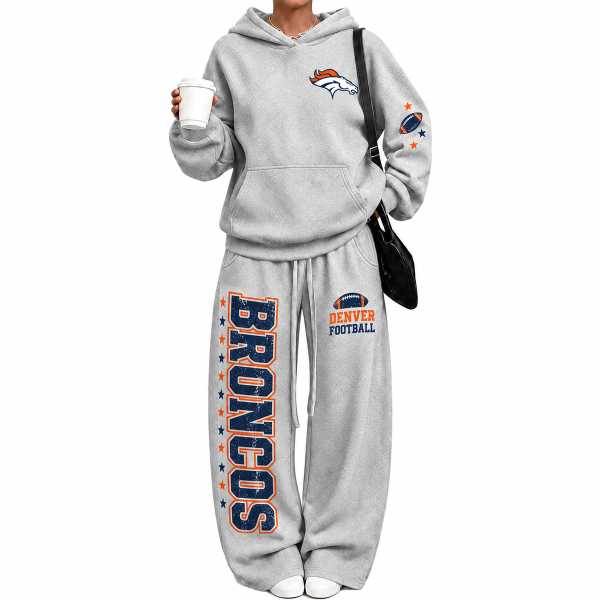 Denver Broncos-Vintage Plush Hoodie set