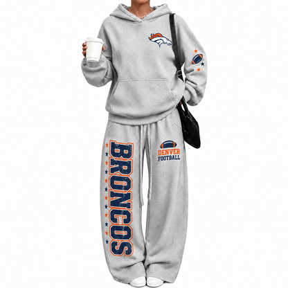 Denver Broncos-Vintage Plush Hoodie set