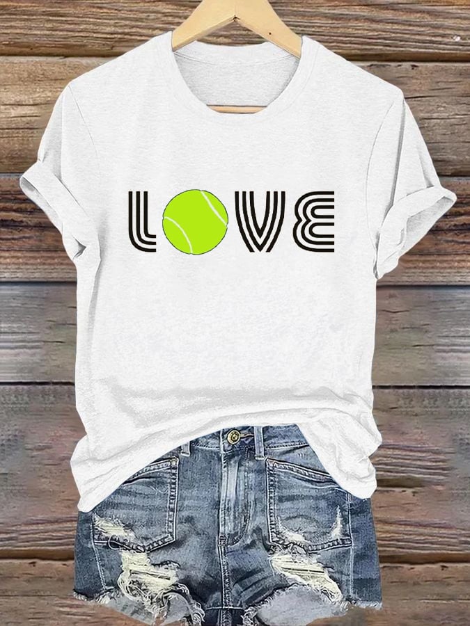 Women's Tennis Print Casual T-Shirt