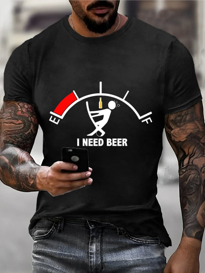 Men's Oktoberfest Beer Printed  Short Sleeve T-Shirt