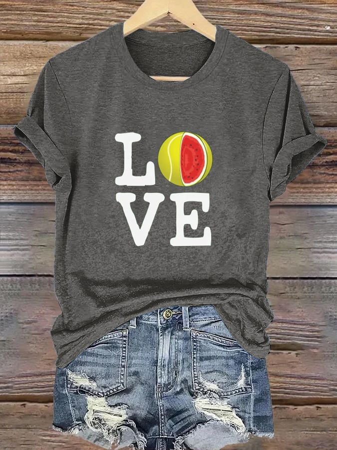 Women's Tennis Print Casual T-Shirt