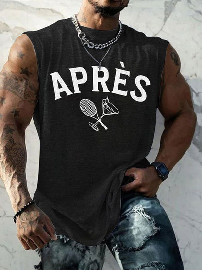 Men's Apres Tennis Printed Casual Tank Top