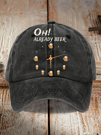Unisex Oktoberfest Beer Print Printed Washed Distressed Hat