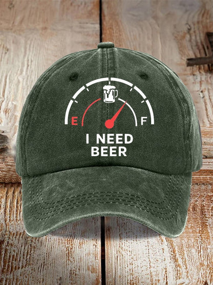 Unisex Oktoberfest Beer Print Printed Washed Distressed Hat