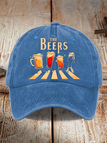 Unisex Oktoberfest Beer Print Printed Washed Distressed Hat
