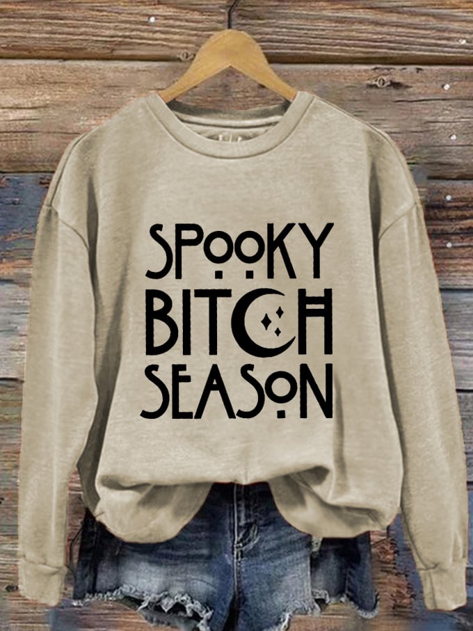 Women's Halloween Spooky B*tch Season Printed Sweatshirt