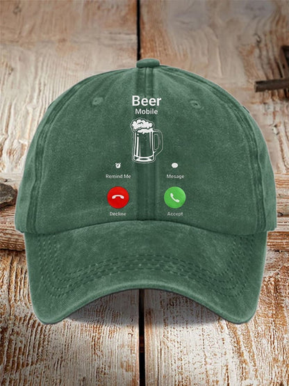 Unisex Oktoberfest Beer Print Printed Washed Distressed Hat