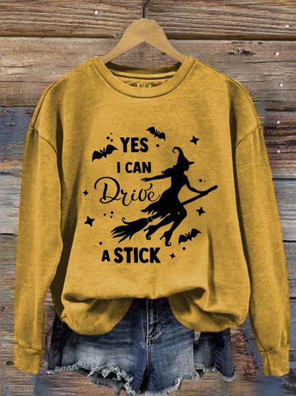 Women's "Yes, I Can Drive A Stick!" Printed Casual Sweatshirt