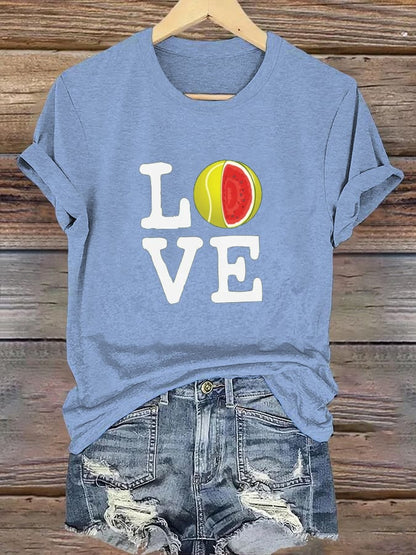 Women's Tennis Print Casual T-Shirt