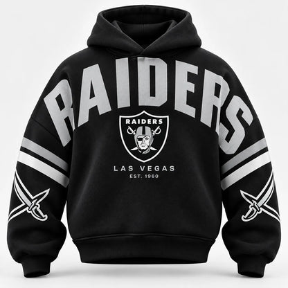 LAS VEGAS RAIDERS AIRY CLOUD FEEL OVERSIZED FOOTBALL GRAPHIC HOODIE