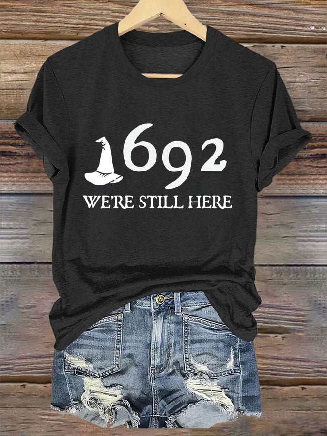 Women's 1692 Salem Witch "We're Still Here" Print T-Shirt