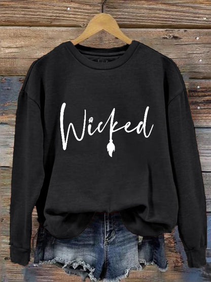 Women's Halloween Witch Wicked Printed Sweatshirt