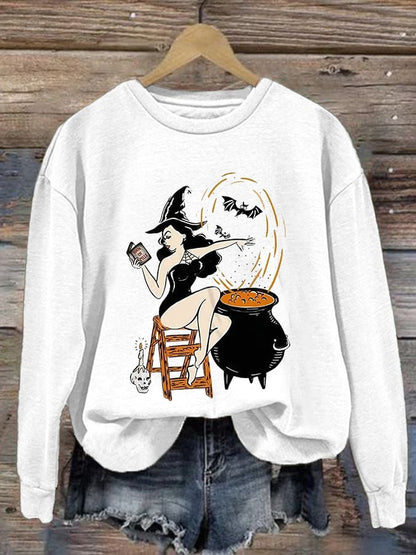 Women's Pharmacy Witch Print Sweatshirt