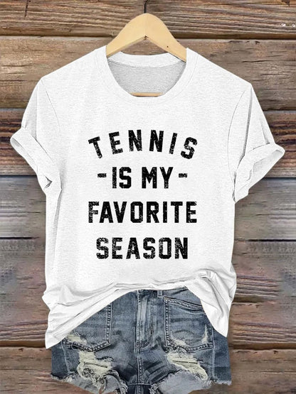 Women's Tennis is my Favorite Season Print Crew Neck T-Shirt