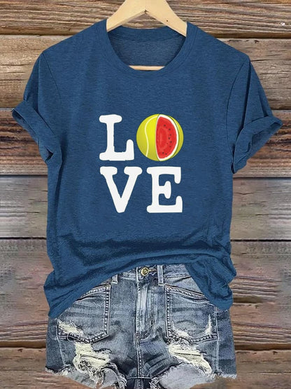 Women's Tennis Print Casual T-Shirt