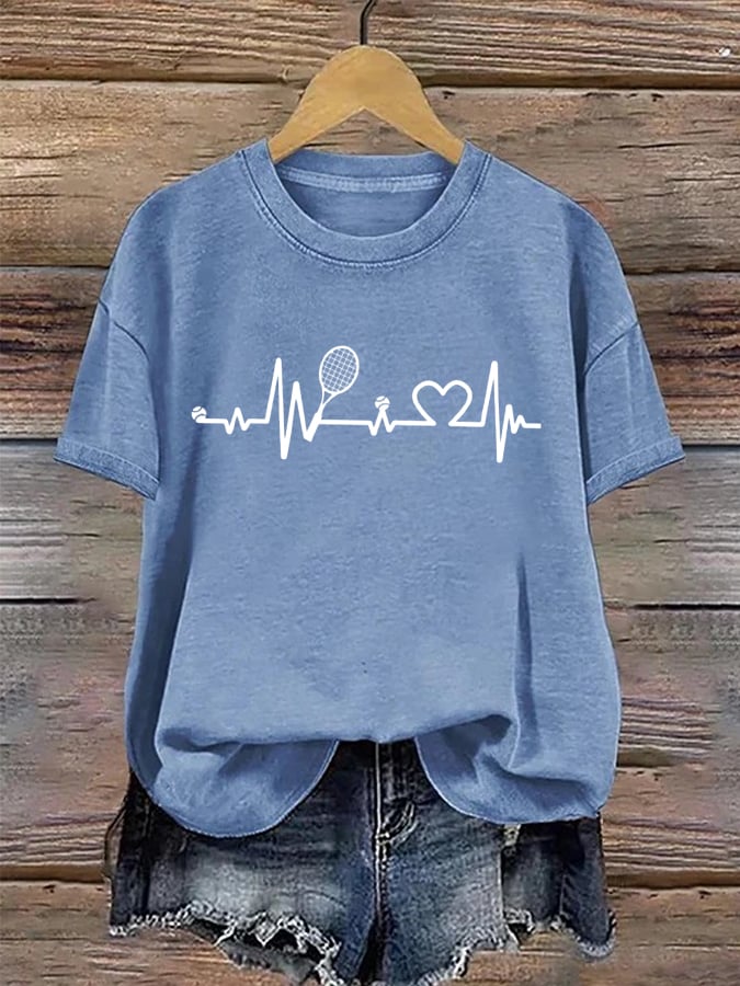 Women's Tennis Player Print T-Shirt
