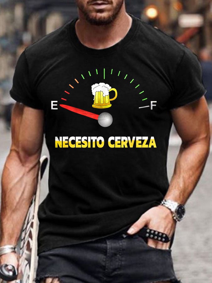 Men's Oktoberfest Beer Printed 100% Cotton Short Sleeve T-Shirt