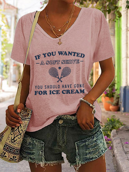 Women's TENNIS Printed Casual T-shirt