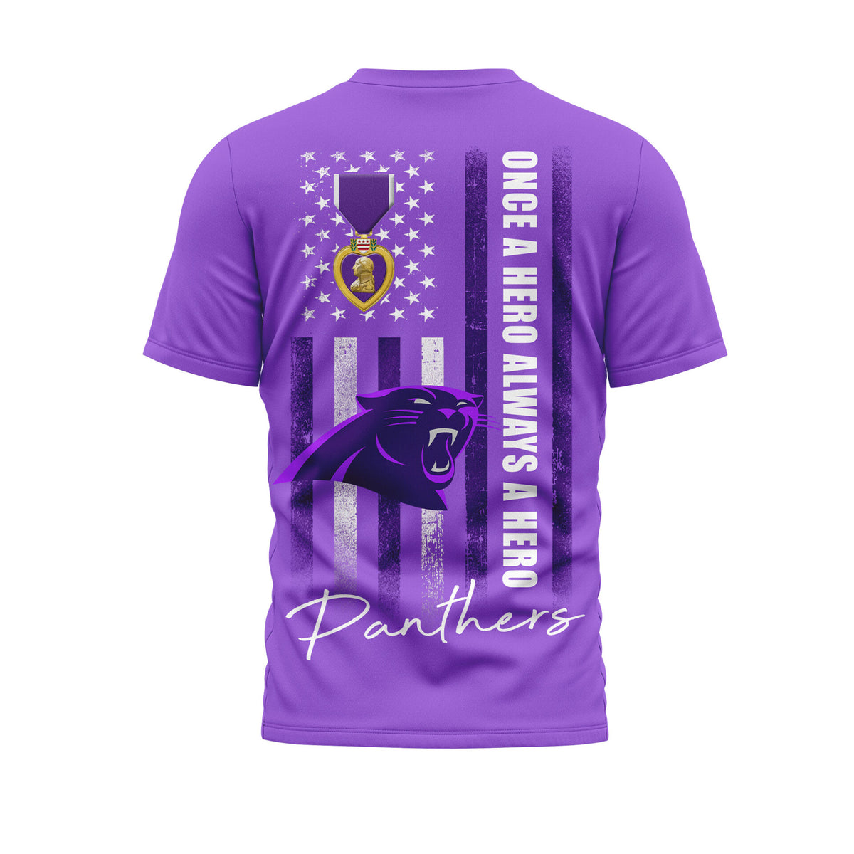 Carolina Panthers | Premium NFL Premium National Purple Heart Day 3D Shirt HI