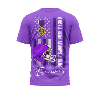 Cleveland Browns | Premium NFL Premium National Purple Heart Day 3D Shirt HI