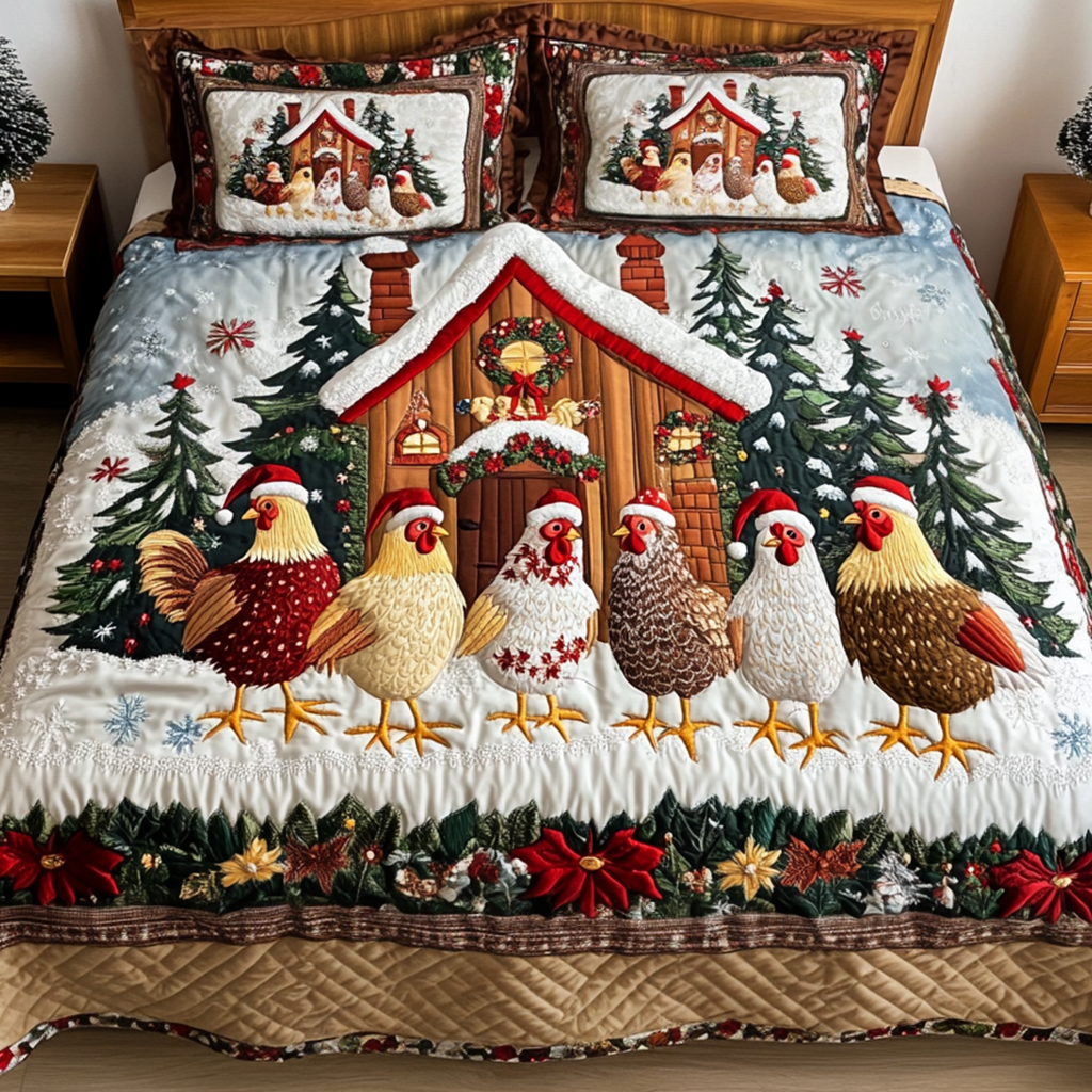 Cozy Cottage 3-Piece Quilted Bedding Set NCU0NT2092