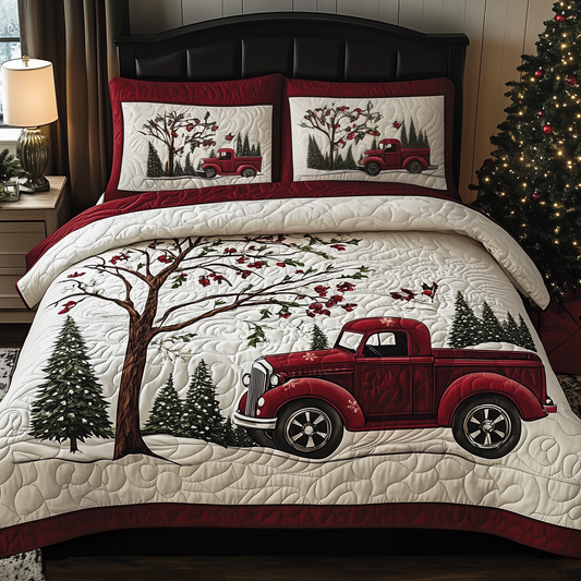 Christmas Truck 3-Piece Quilted Bedding Set GFTOTP466
