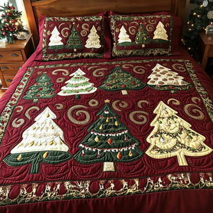 Christmas Tree 3-Piece Quilted Bedding Set GFTOTP642