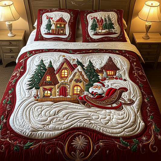 Christmas Village 3-Piece Quilted Bedding Set GFTOTP741