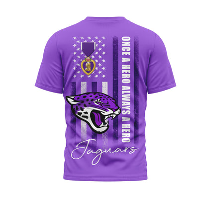 Jacksonville Jaguars | Premium NFL Premium National Purple Heart Day 3D Shirt HI