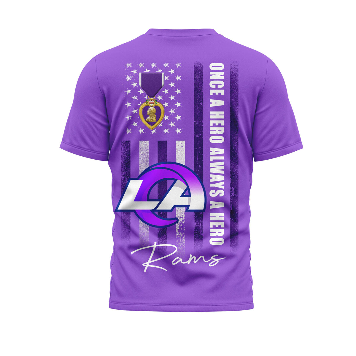 Los Angeles Rams | Premium NFL Premium National Purple Heart Day 3D Shirt HI